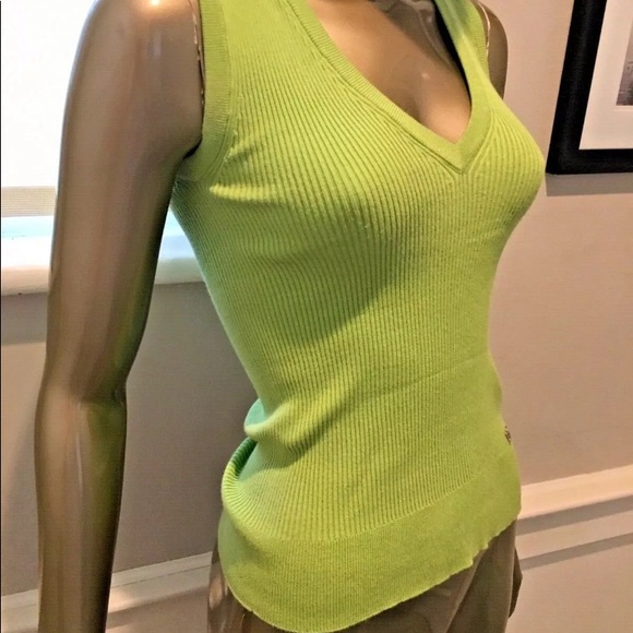 DOLCE & GABBANA GREEN V NECK VEST PULLOVER S/M SWEATER - Picture 1 of 7